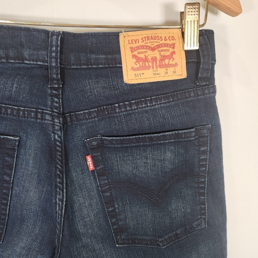 511 Levis Men's Dark Blue Slim Jeans 16 Reg 28X30 - Picture 3 of 7